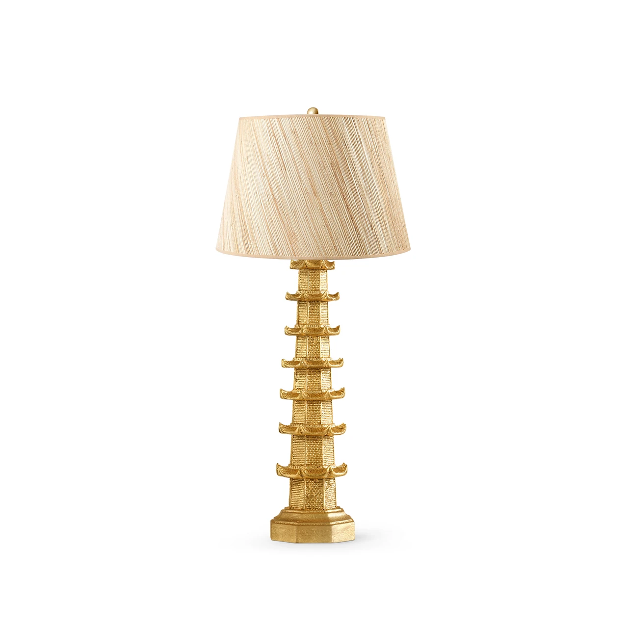 Brighton Lamp with Shade 16-inch Papyrus, with Gold, Gold Leaf