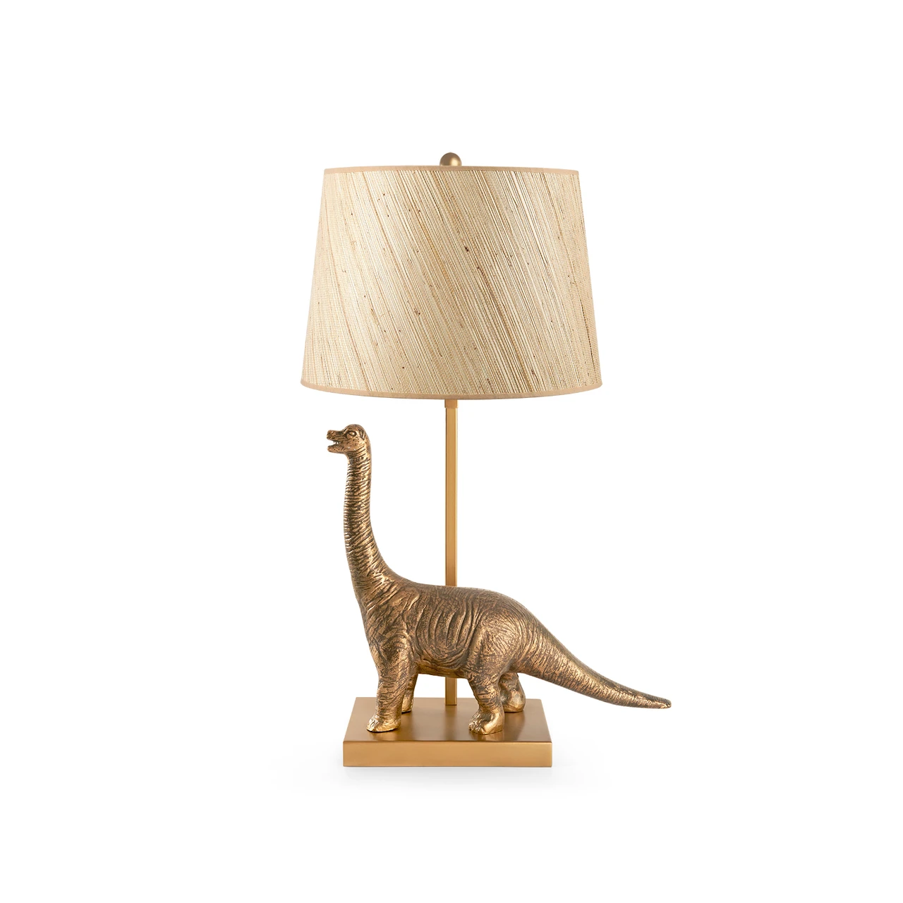 Bruno Lamp with Shade 14-inch Papyrus, with Nickel, Antique Brass