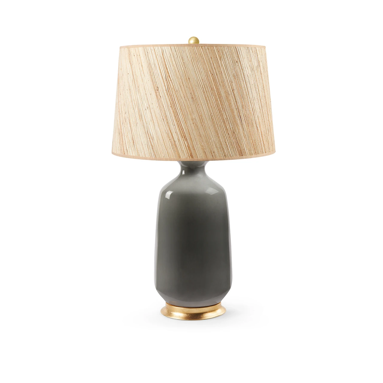 Carolyn Lamp with Shade 17-inch Papyrus, with Gold, Stormy Gray