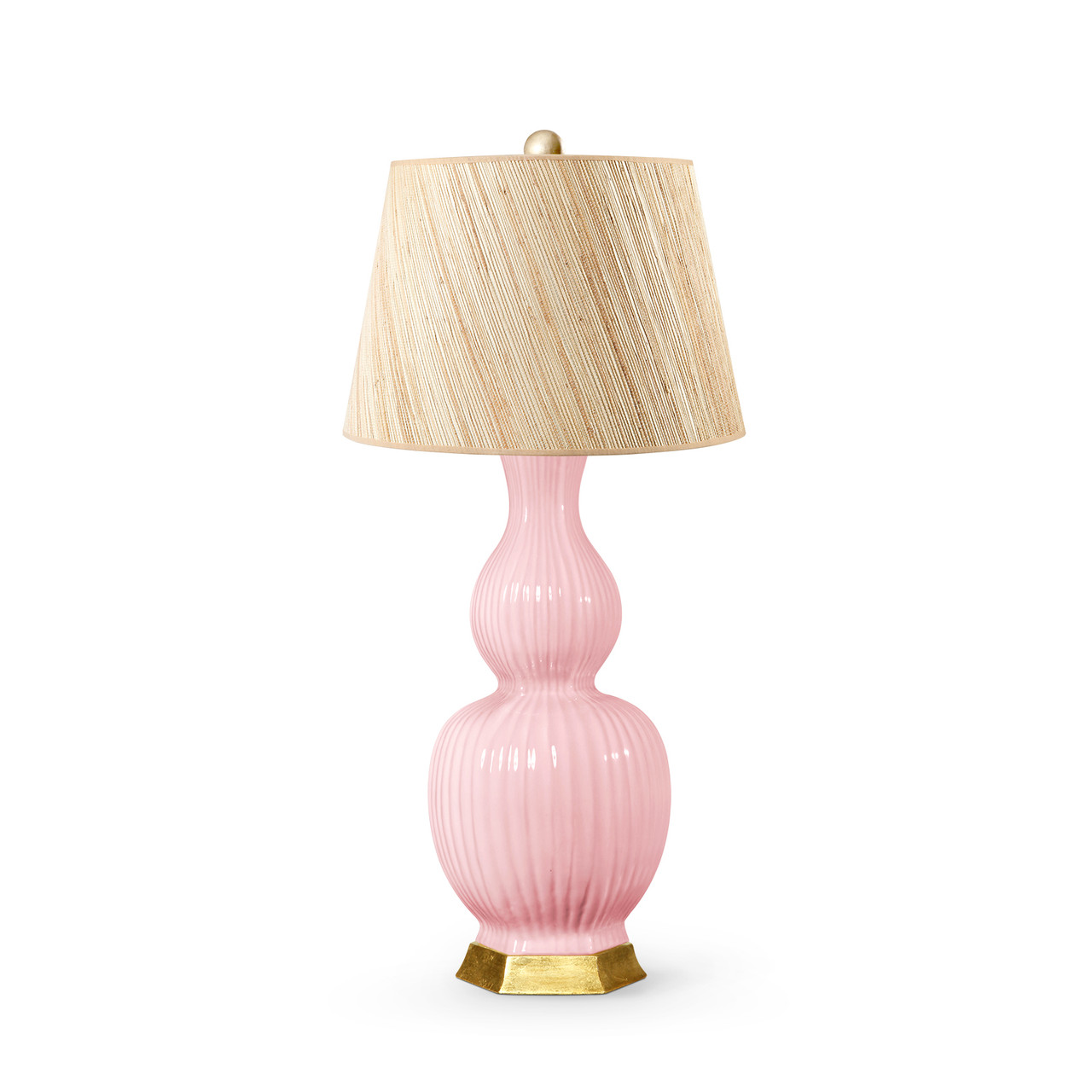 Delft Lamp with Shade 16-inch Papyrus, with Gold, Peony Pink