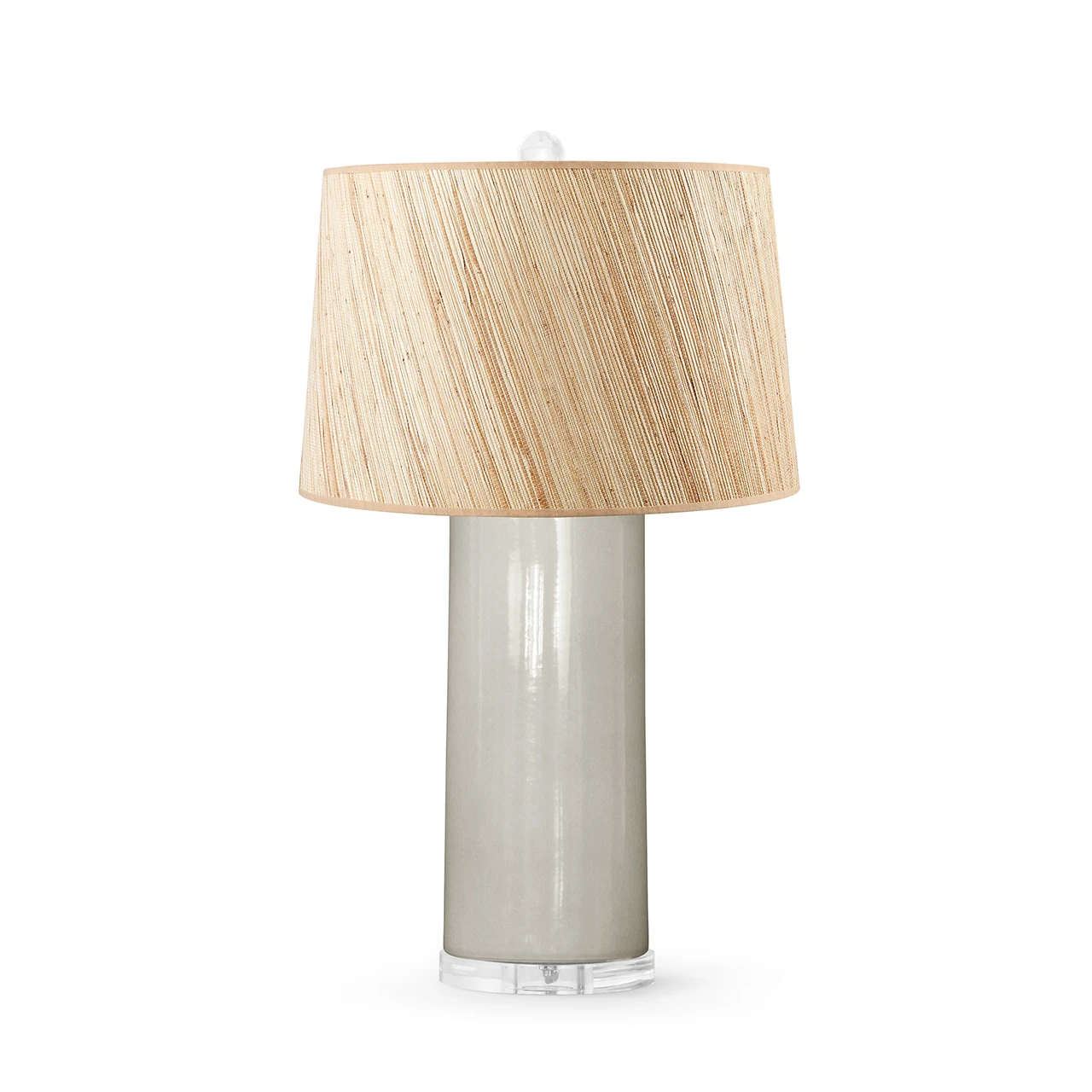 Formosa Lamp with Shade 17-inch Papyrus, with Nickel, Dove Gray