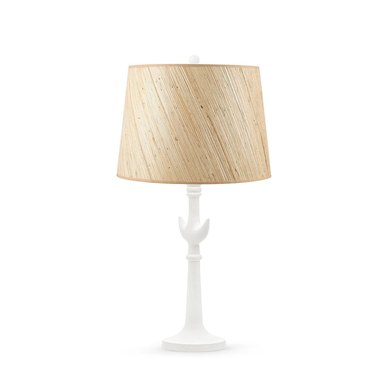 Luna Lamp with Shade 14-inch Papyrus, with Nickel, Plaster White