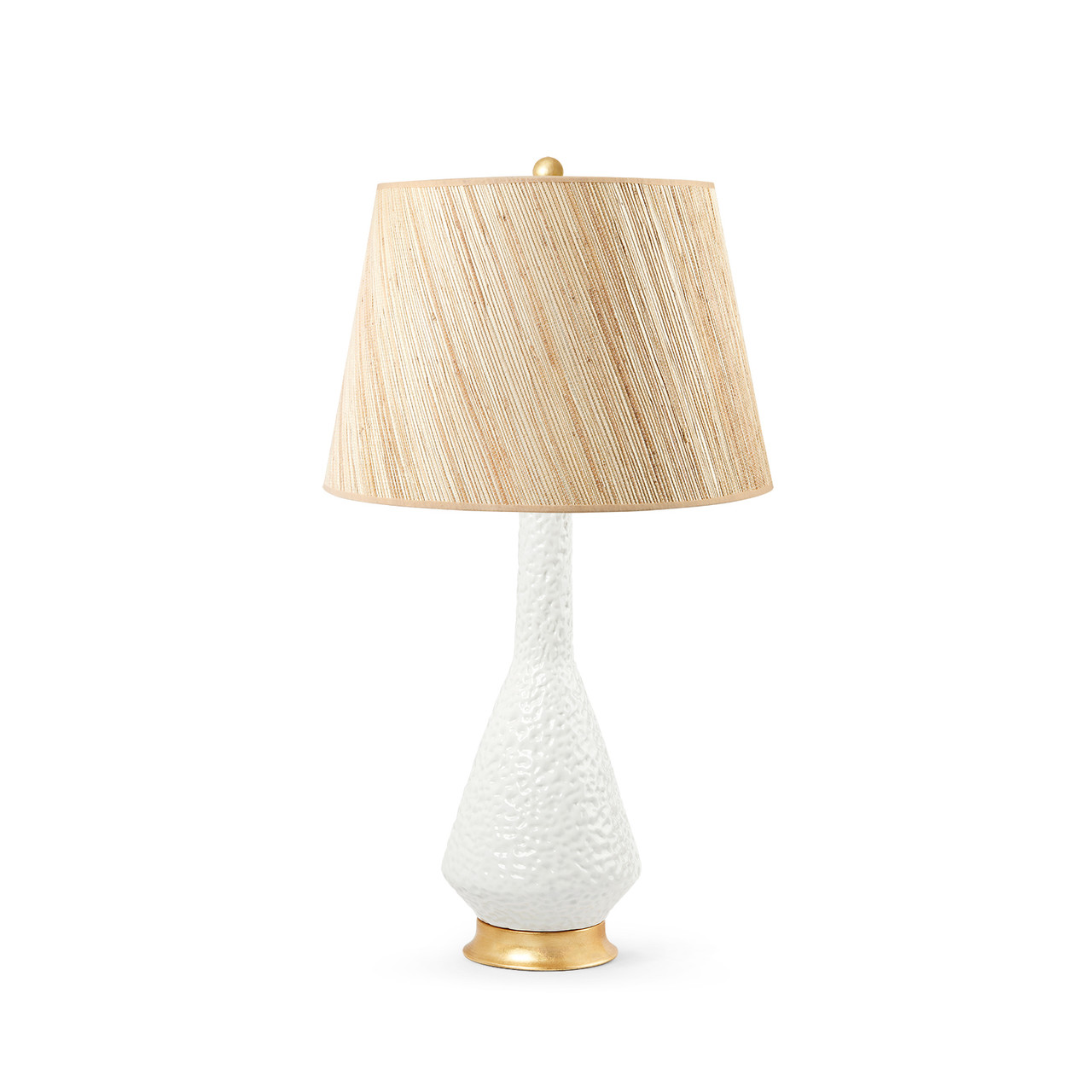 Oporto Medium Lamp with Shade 16-inch Papyrus, with Gold, Moon White