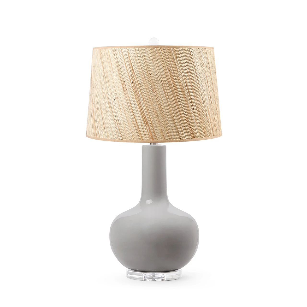 Pablo Lamp with Shade 17-inch Papyrus, with Nickel, Steel Mist