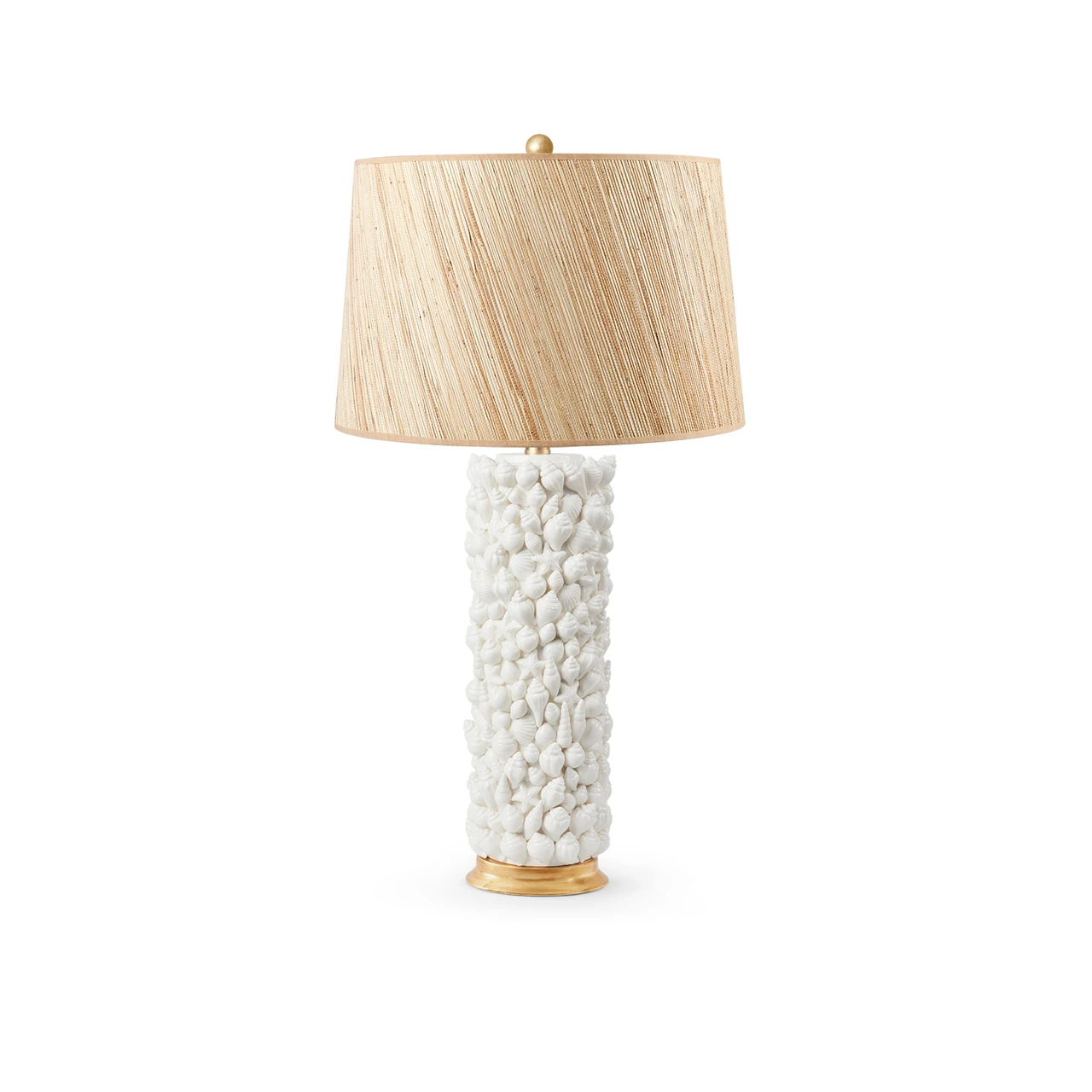 Sanibel Lamp with Shade 17-inch Papyrus, with Gold, Blanc de Chine