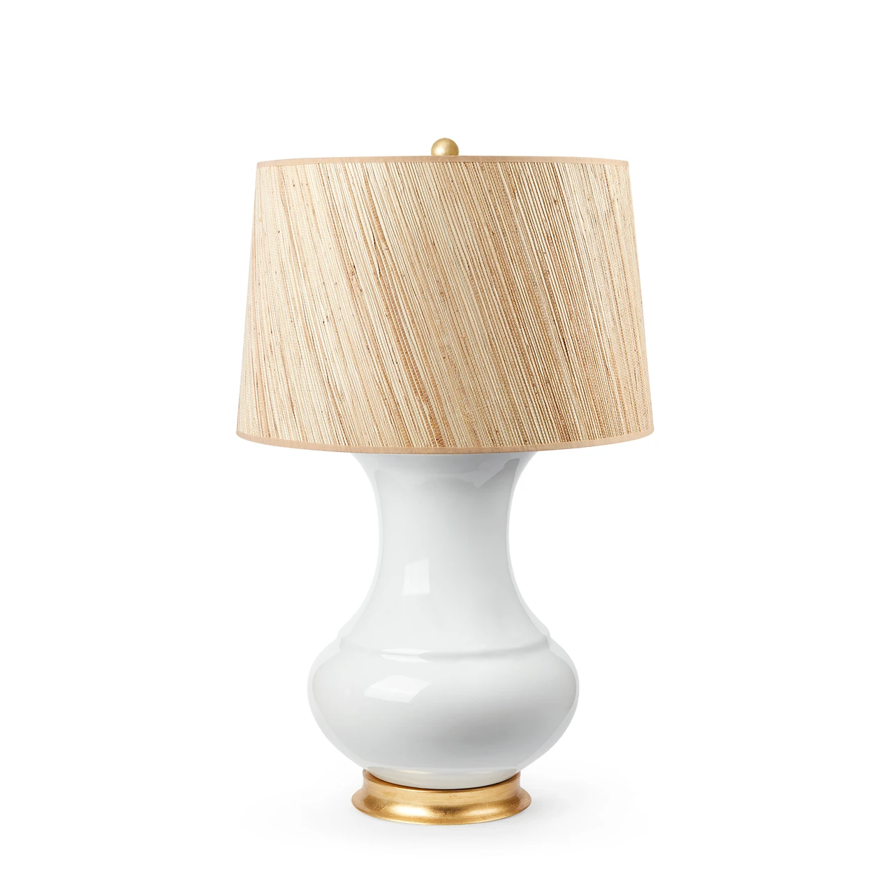 Thiri Lamp with Shade 17-inch Papyrus, with Gold, Coconut White