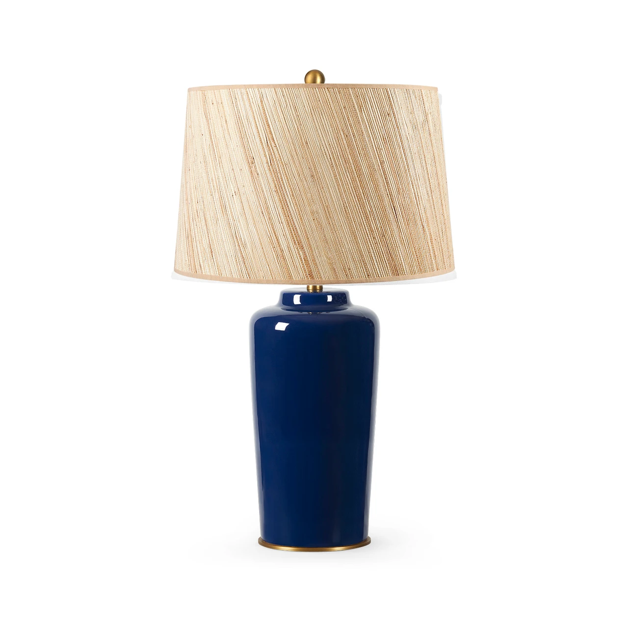 Draper Lamp with Shade 17-inch Papyrus, with Gold, Nocturne Blue