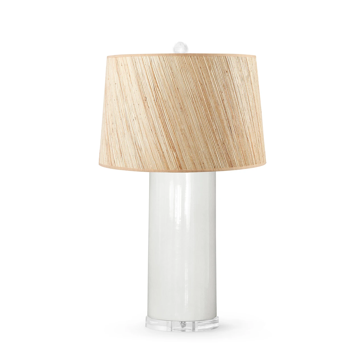 Formosa Lamp with Shade 17-inch Papyrus, with Nickel, White Cloud