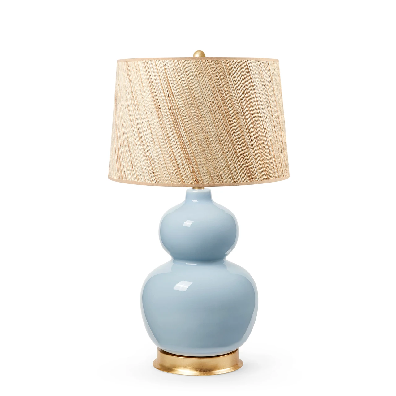 Jade Lamp with Shade 17-inch Papyrus, with Gold, Periwinkle Blue