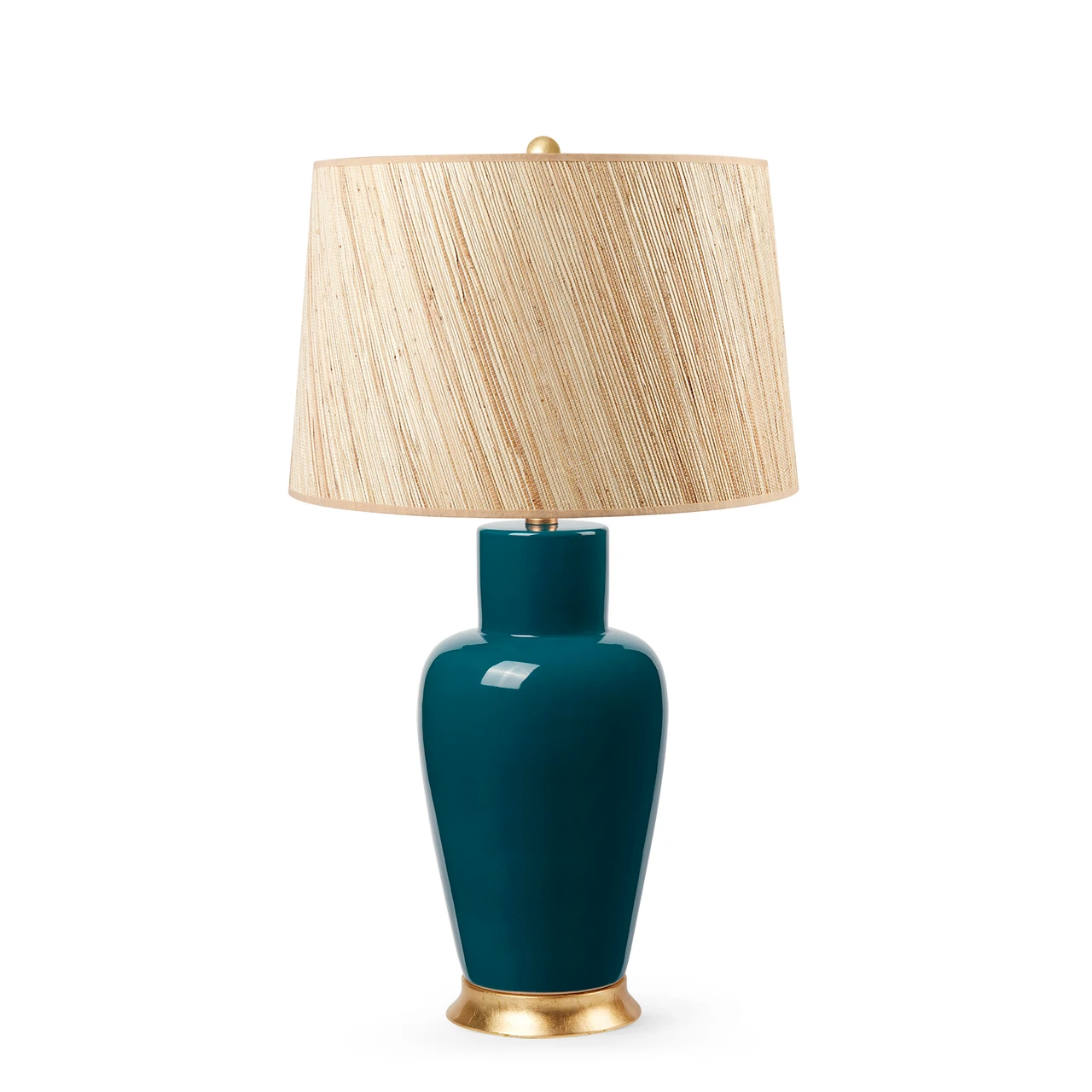 Kylie Lamp with Shade 17-inch Papyrus, with Gold, Dark Teal