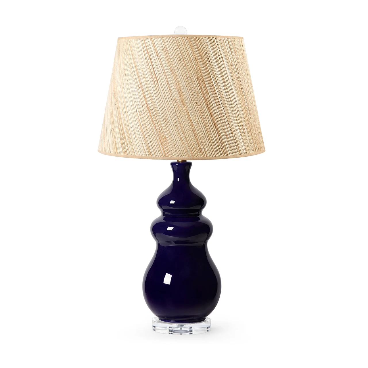 Maila Lamp with Shade 16-inch Papyrus, with Gold, Mako Blue