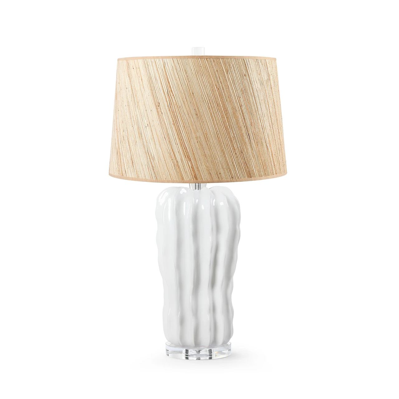 Malibu Lamp with Shade 17-inch Papyrus, with Nickel, Alpine Gleam