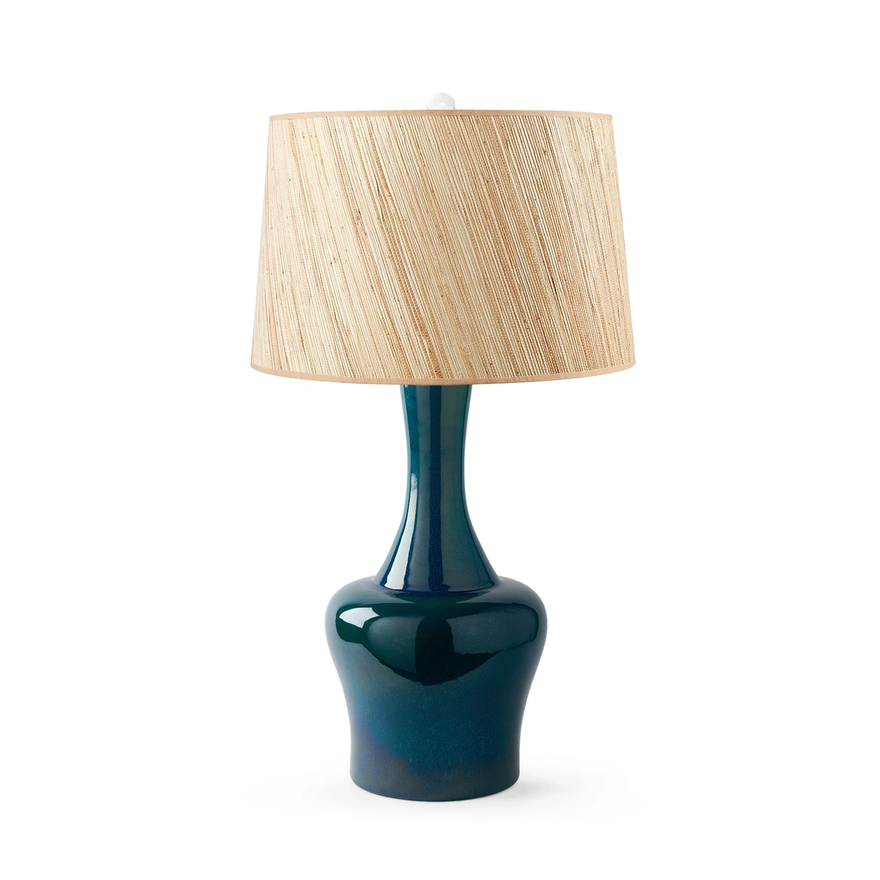 Nadia Lamp with Shade 17-inch Papyrus, with Nickel, Green Lapis