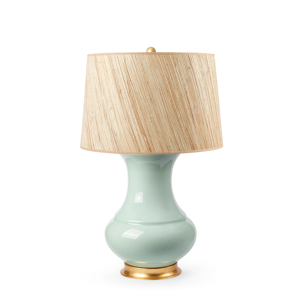 Thiri Lamp with Shade 17-inch Papyrus, with Gold, Pale Celadon