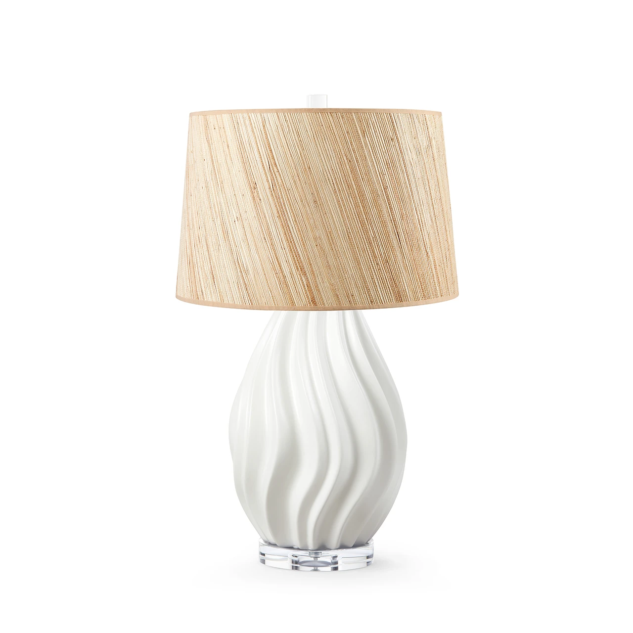 Tulum Lamp with Shade 17-inch Papyrus, with Gold, Ivory Frost
