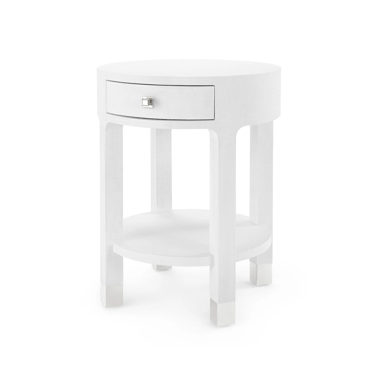 Dakota 1-Drawer Round Side Table, Cream
