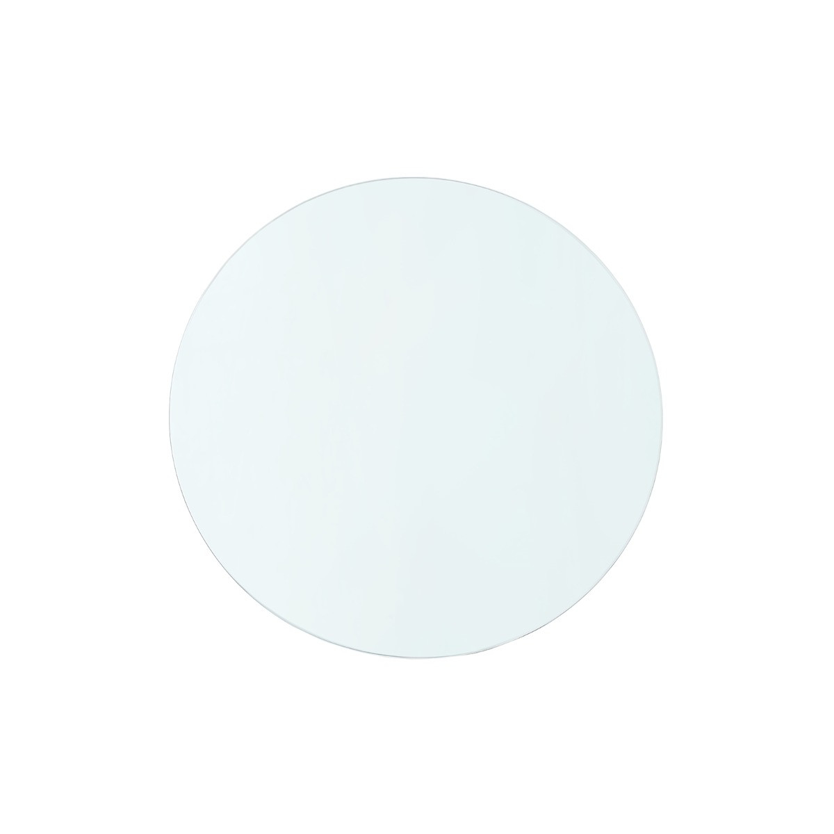Dakota 1-Drawer Round Side Table Glass Top, Clear