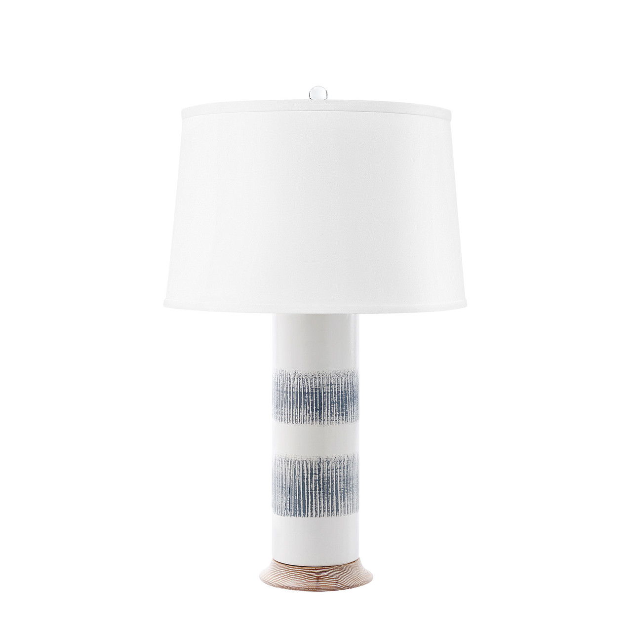 Elena Lamp Without Shade, Gray and White