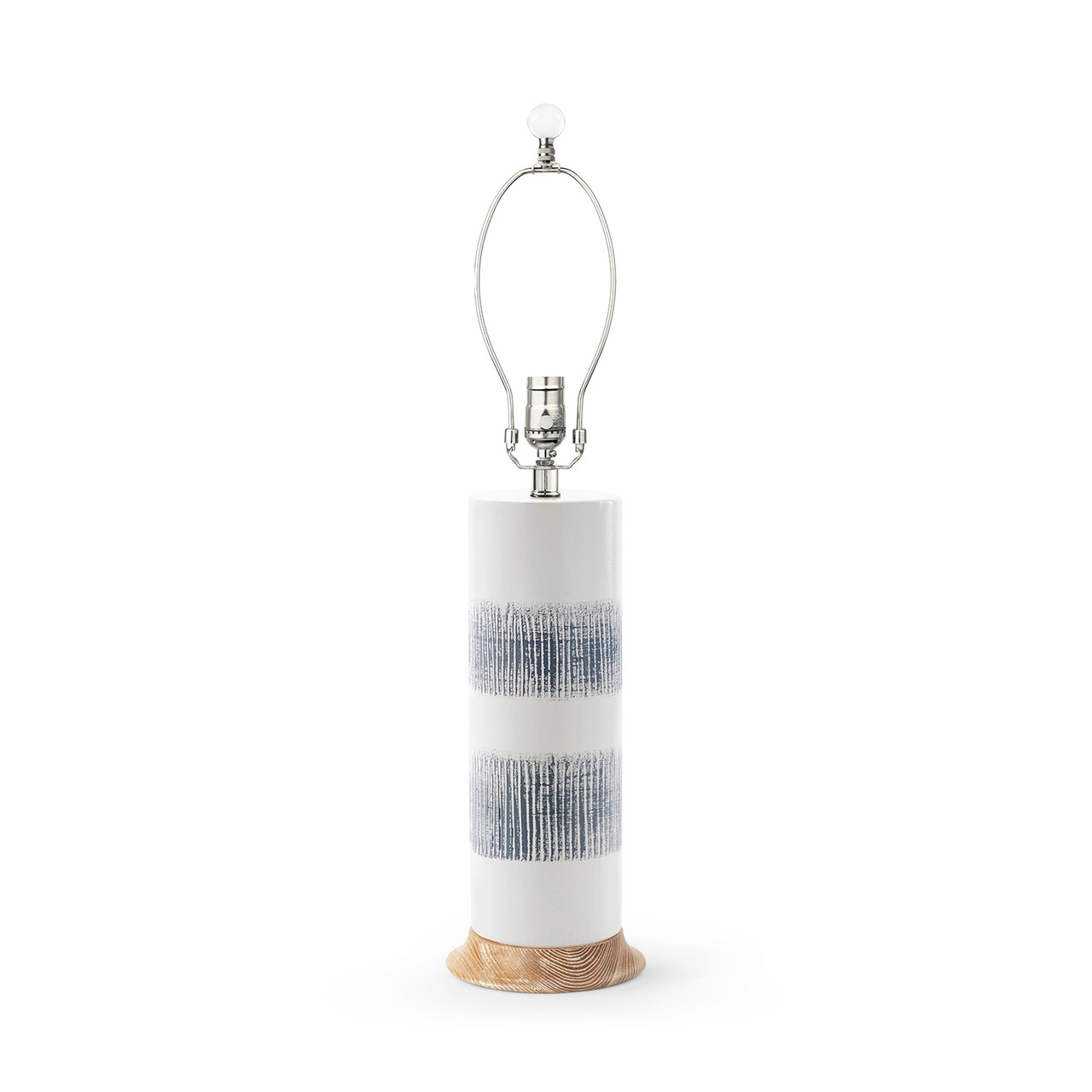Elena Lamp Without Shade, Gray and White