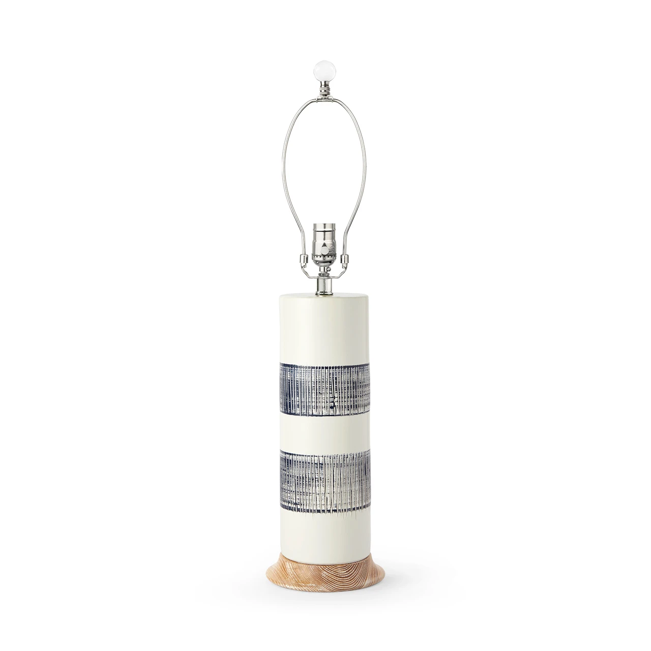 Elena Lamp Without Shade, Blue and White