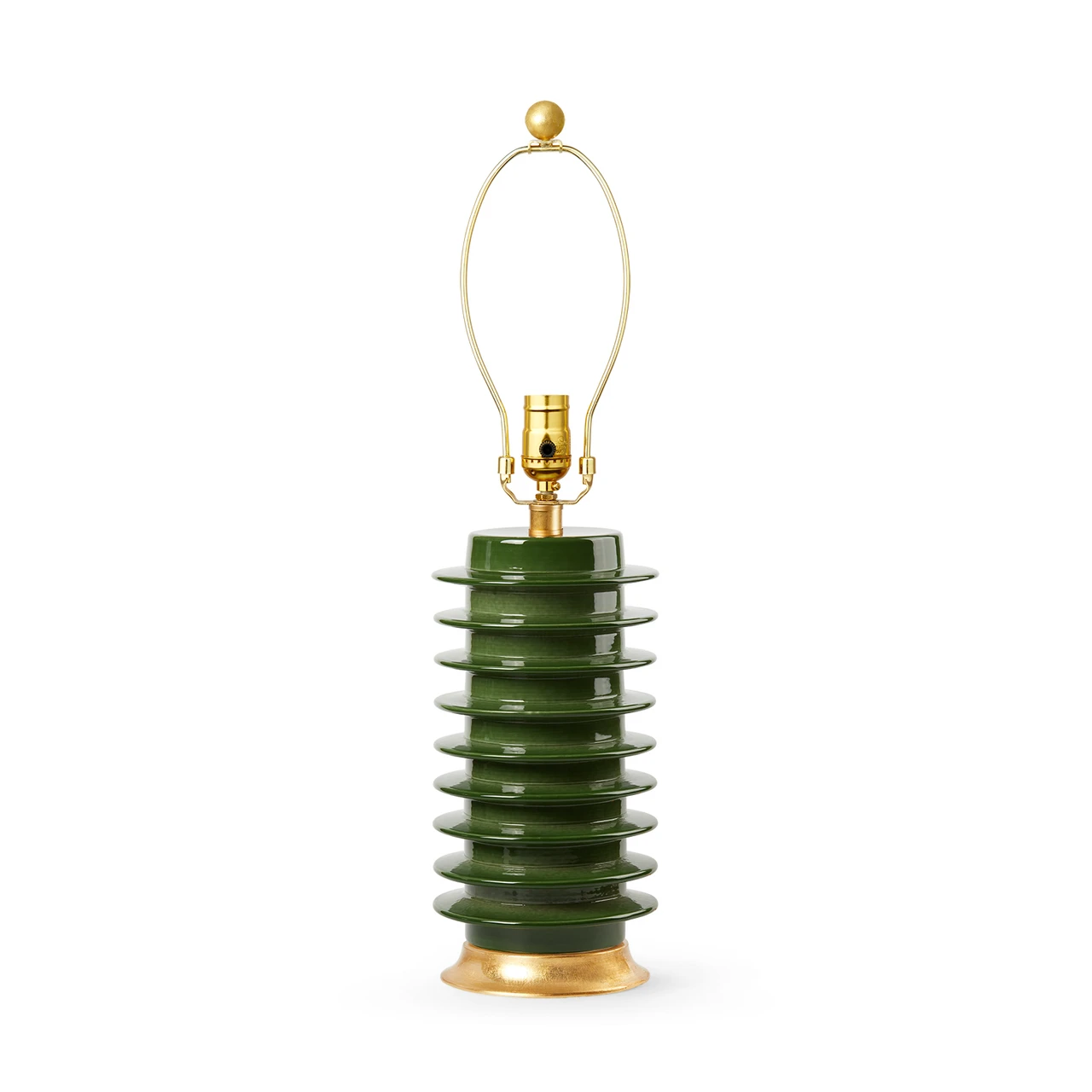 Elektra Lamp Without Shade, Dark Green