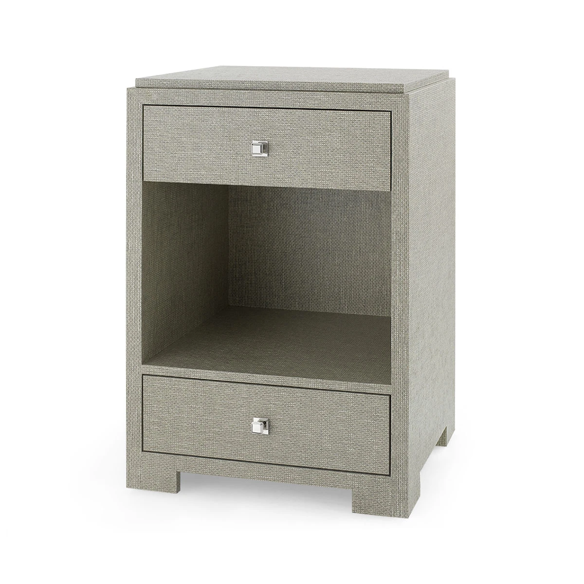 Fedor 2-Drawer Side Table, Moss Gray Tweed