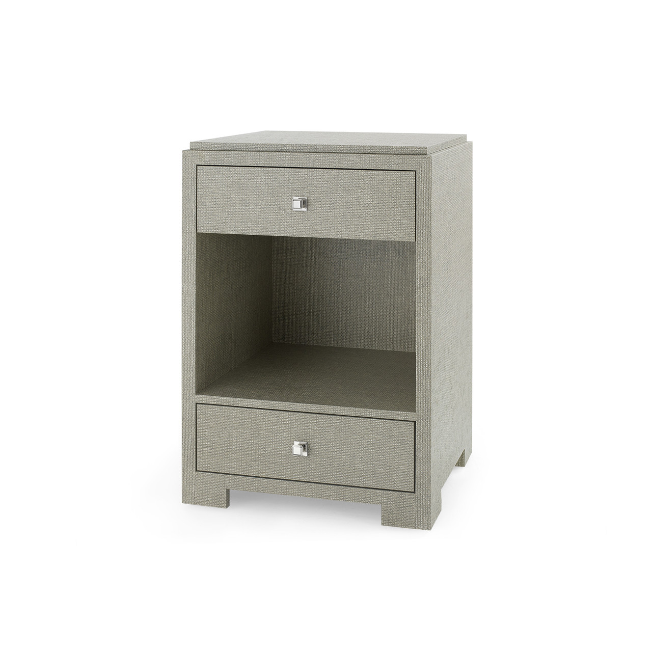 Fedor 2-Drawer Side Table, Moss Gray Tweed