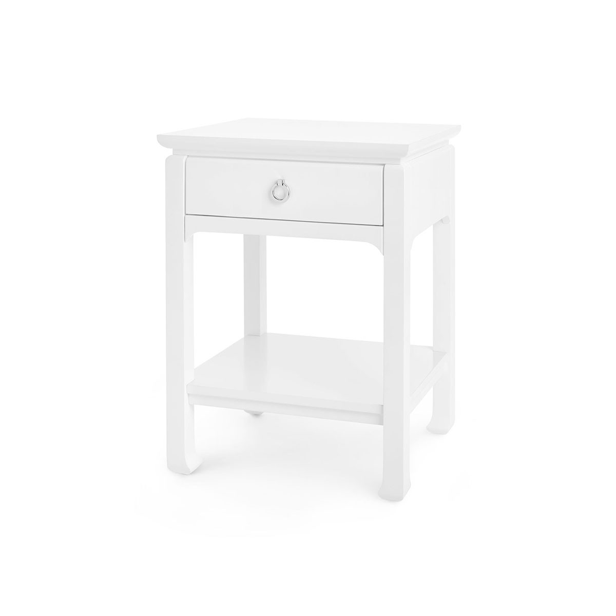 Harlow 1-Drawer Side Table, White Pearl