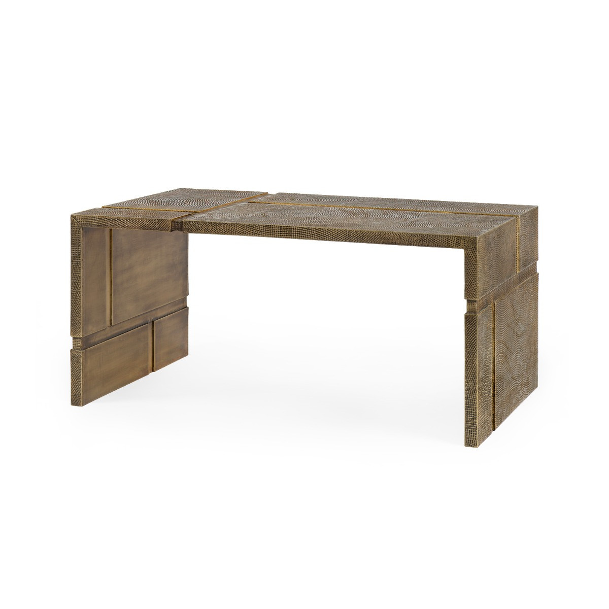 Hollis Coffee Table, Antique Brass