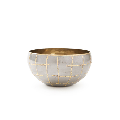 Loom Medium Bowl, Silver and Brass