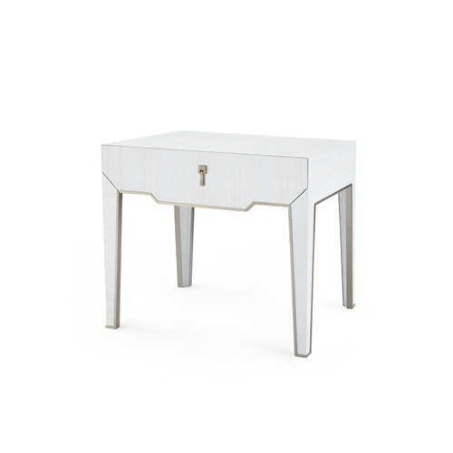 Madeline 1-Drawer Side Table, Platinum Shimmer