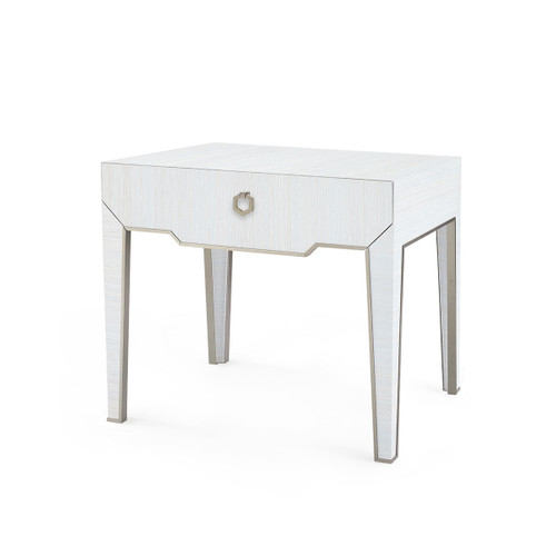Madeline 1-Drawer Side Table, Platinum Shimmer
