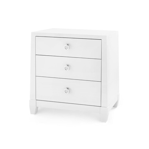 Madison 3-Drawer Side Table, Chiffon White