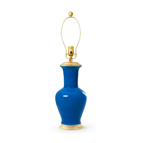 Acacia Lamp Without Shade, Peacock Blue