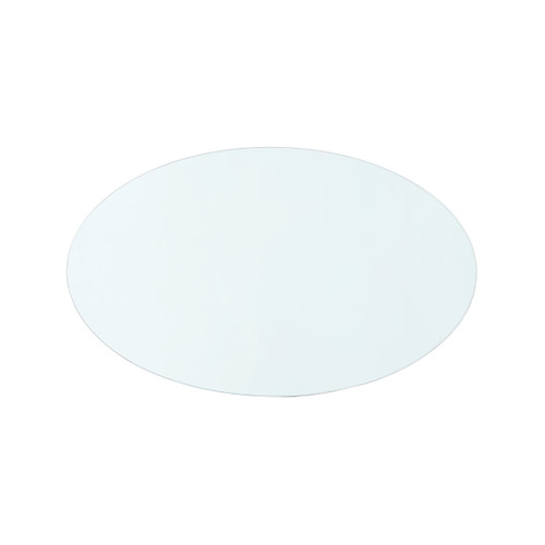 Mila Oval Coffee Table Glass Top, Clear