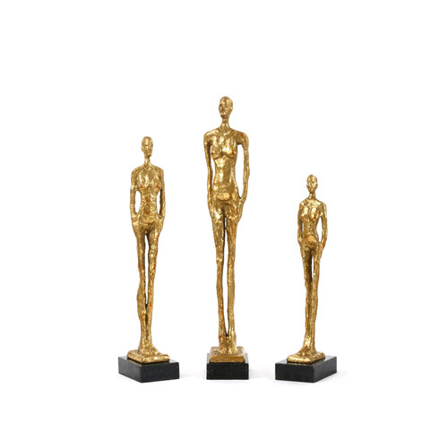 Miles Statues - Set of 3 Statues, Gold Leaf