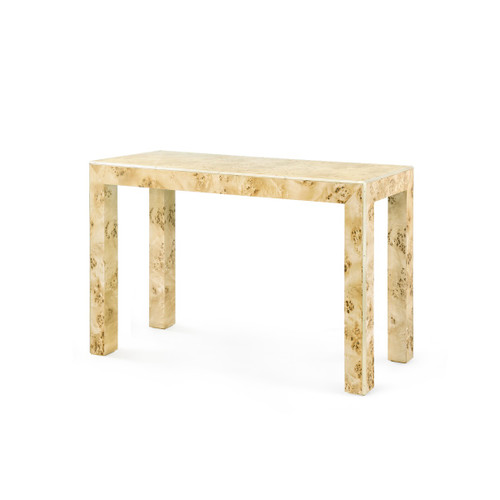 Melissa Console Table, Burl Melissa Console Table, Burl