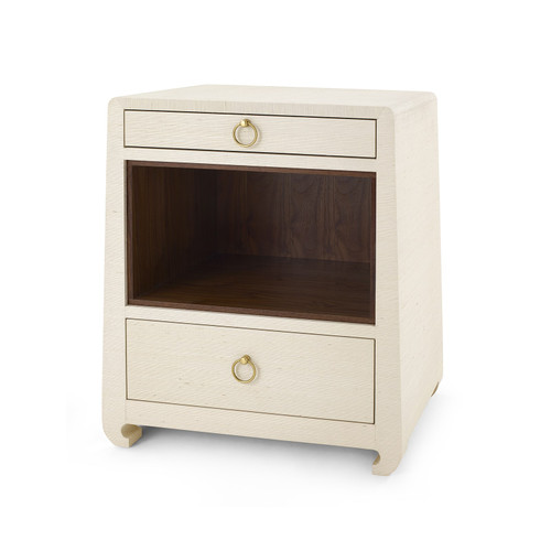Ming 2-Drawer Side Table, Canvas Cream