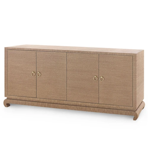 Meredith Extra Large 4-Door Cabinet, Flax Brown