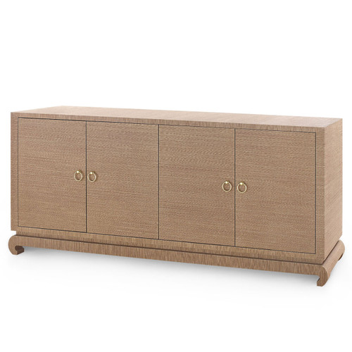 Meredith Extra Large 4-Door Cabinet, Flax Brown