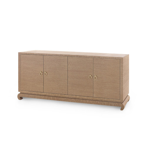 Meredith Extra Large 4-Door Cabinet, Flax Brown
