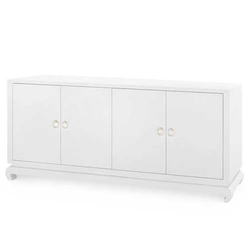 Meredith Extra Large 4-Door Cabinet, Chiffon White