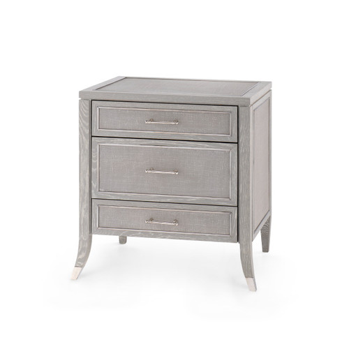 Paulina 3-Drawer Side Table, Soft Gray