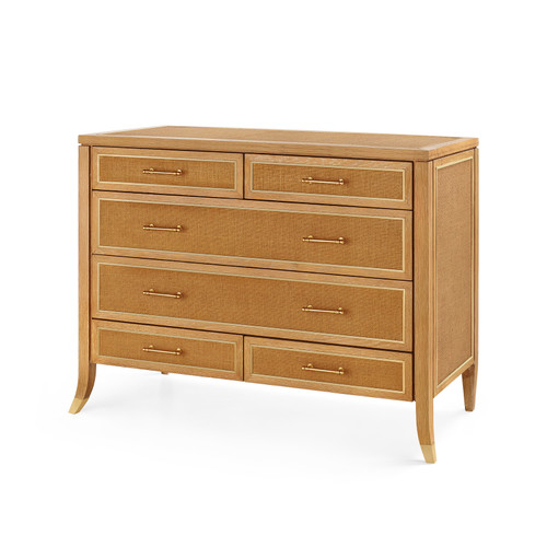 Paulina Large 6-Drawer, Natural and Camel