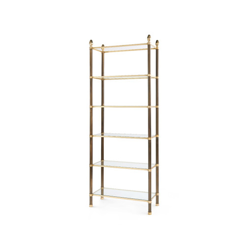 Pierce Etagere, Bronze and Polished Brass