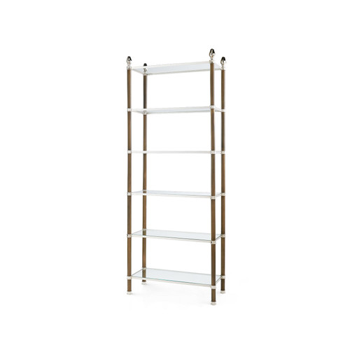 Pierce Etagere, Bronze and Polished Nickel