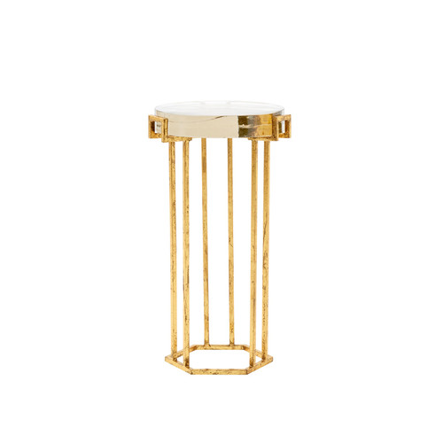 Prism Round Side Table, Gold Leaf