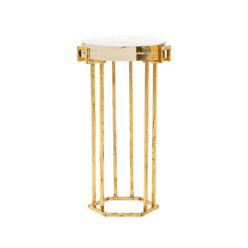 Prism Round Side Table, Gold Leaf