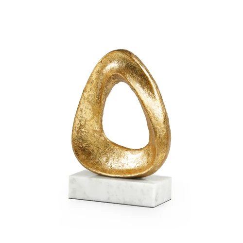 Alpha Statue, Gold Leaf and Carrara Marble