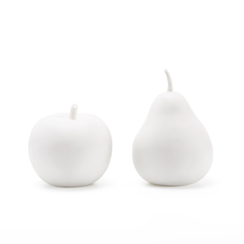 Apple & Pear Set of 2 Porcelains, Blanc de Chine